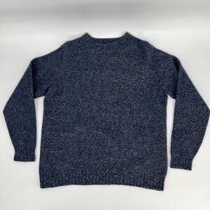 C.C. Filson Sweater 100% Wool Scotland Men Fits L Blue Crew Neck Pullover READ